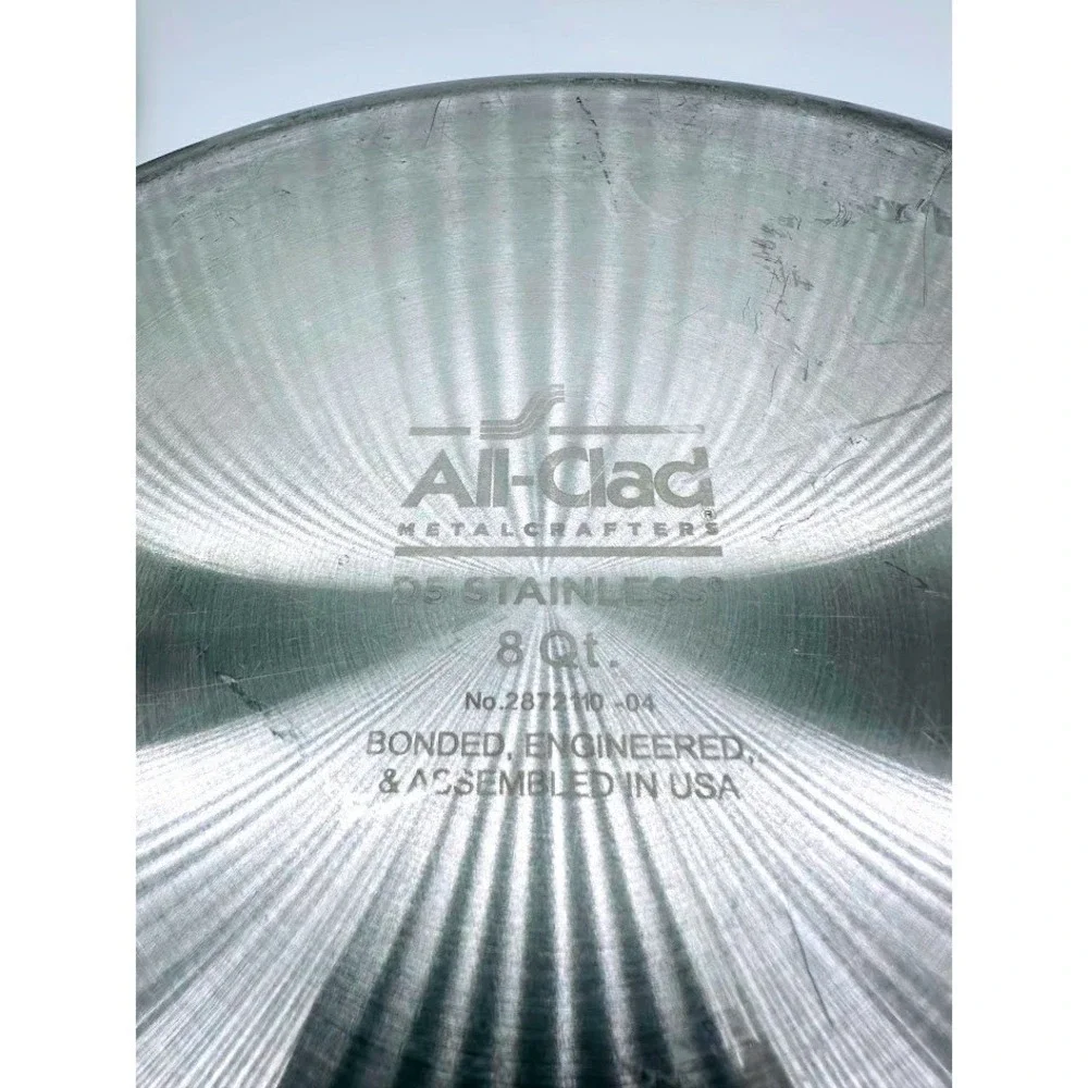 All-Clad Stainless Steel 8 Quart Stockpot with Lid Tri-Ply Bonded Induction USA